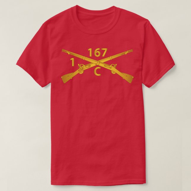 Company C 1st Batalion 167th Infantry Regiment Inf T-Shirt (Design Front)