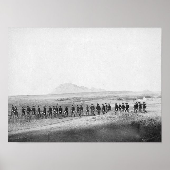 Company C, 3rd US Infantry Walking in a Line Poster (Front)