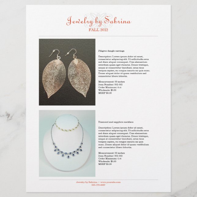 Company catalogue 4 product sale line sheet templa (Front)