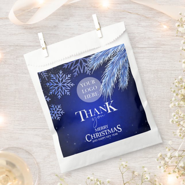 Company Christmas Logo Personalised Favour Bags (Clipped)