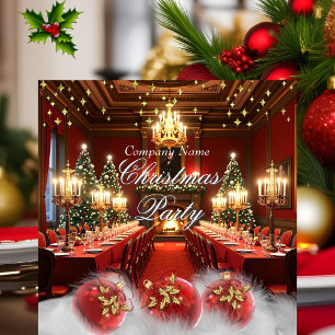 Company Christmas Ornate dinner Party Invitation