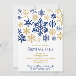 Company Christmas Party  Invite Chic Snowflakes