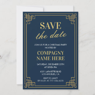 Company Christmas Party Save the date Navy Invitation