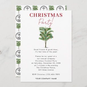 Company Christmas Party Tropical Palm Tree Invitation