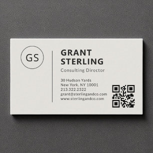 Company Corporate Minimalist Professional QR Code  Business Card