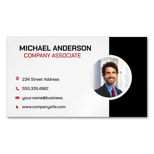 Company | Corporate Professional Business Man Magnetic Business Card (Front)