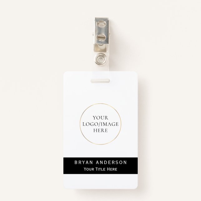 Company Custom Name Badge ID Badge (Front with Clip)