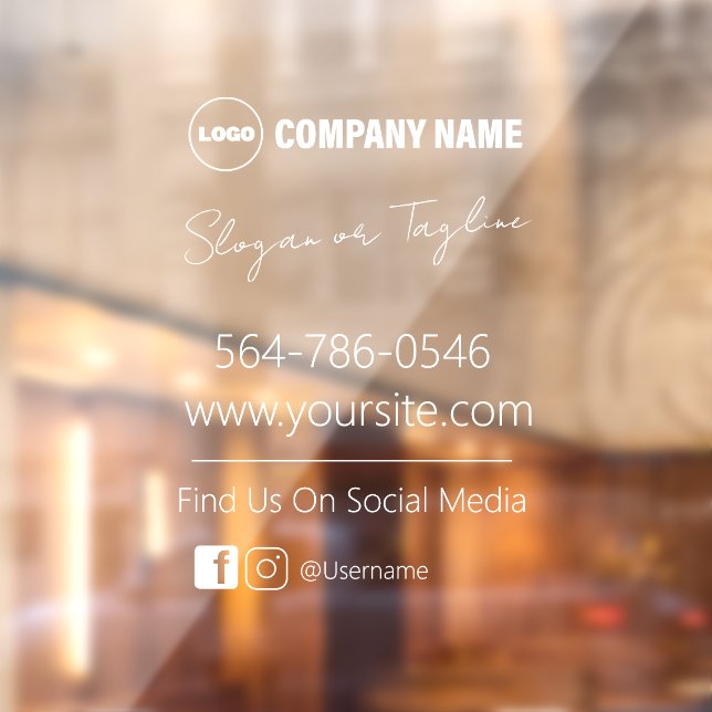 Company Details And Contacts Window Cling (Sheet 2)
