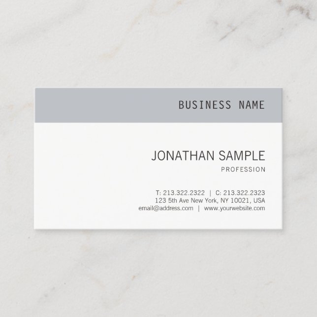Company Elegant Professional Sleek Plain Trendy Business Card (Front)
