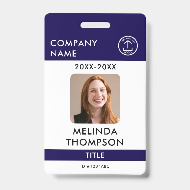 Company Employee ID Card Template Name Photo Badge (Front)