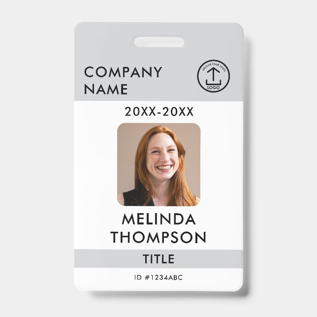 Company Employee ID Card Template Name Photo Badge (Front)