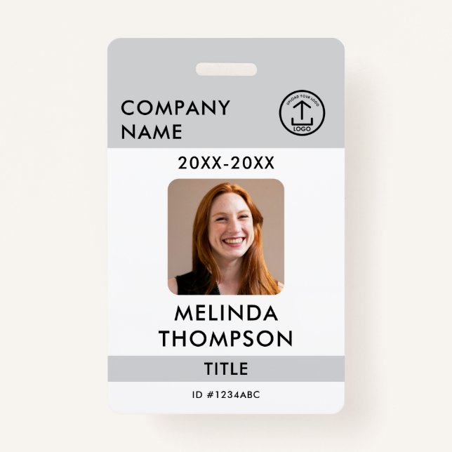 Company Employee ID Card Template Name Photo ID Badge (Front)