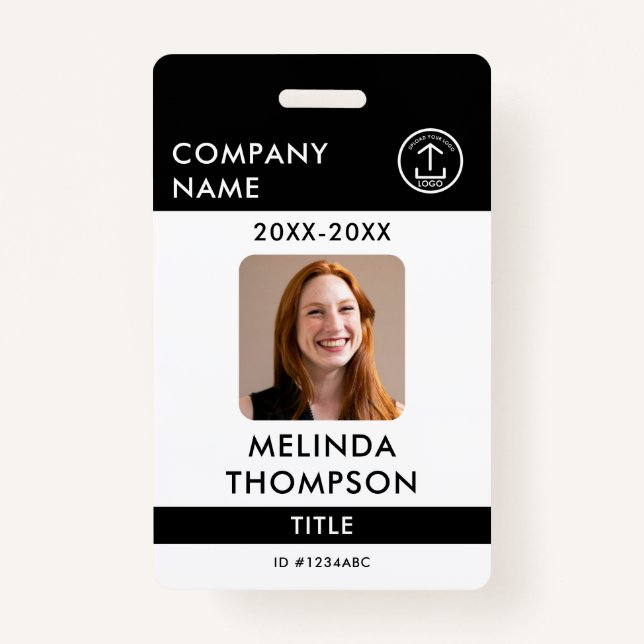 Company Employee ID Card Template Name Photo ID Badge (Front)