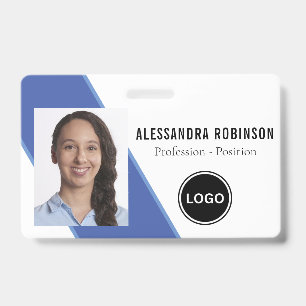 Company Employee Photo Barcode Logo Modern Badges ID Badge