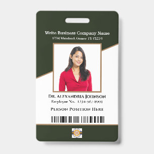 Company Employee Photo Name Barcode Logo ID Custom Badge
