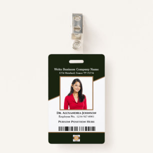 Company Employee Photo Name Barcode Logo ID Custom ID Badge