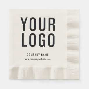 Company Event Business Logo Minimalist Ecru Napkin