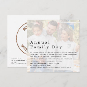 Company Family Day Business Logo Photo Invitation