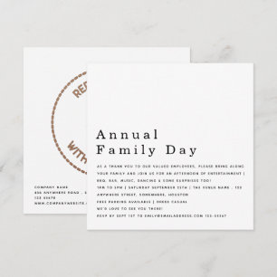 Company Family Day Business Logo White Invitation