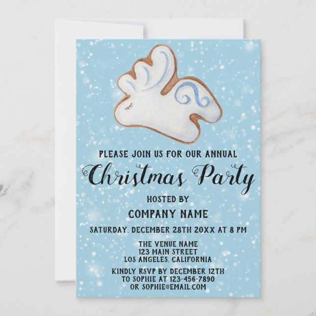 Company Holiday Christmas Party White Reindeer Invitation (Front)