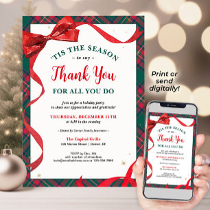 Company Holiday Party Invitation - Thank You Bow