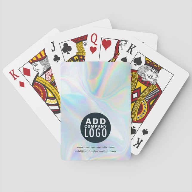 Company Holographic Business Logo Custom Playing Cards (Back)
