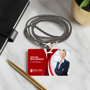 Company ID & Logo Colourful Red Flowing Design Badge
