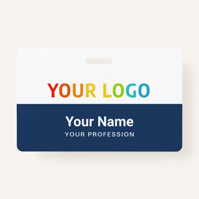 Company Inline Logo ID | Custom Employee Staff ID Badge (Front)
