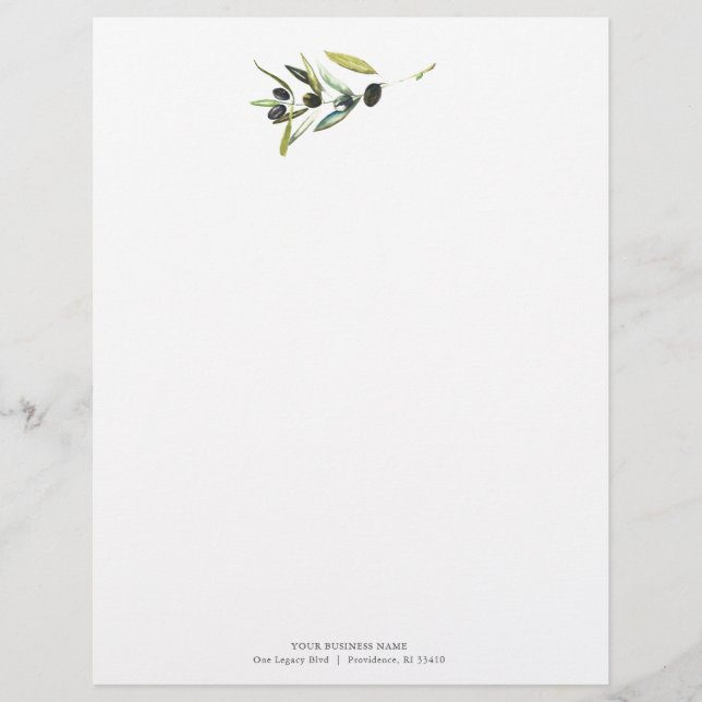 Company Letterhead Design Olive Branch (Front)