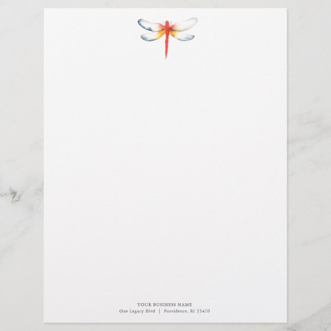 Company Letterhead Design Red Dragonfly (Front)
