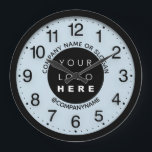 Company Logo Abstract Blue Pastel SPA Name Slogan  Large Clock<br><div class="desc">Unique minimal and decorative 
Corresponds to actual fashion trend in home decor.
You can change the shape and colour of the hand.</div>