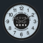 Company Logo Abstract Blue Pastel SPA Name Slogan  Large Clock<br><div class="desc">Unique minimal and decorative 
Corresponds to actual fashion trend in home decor.
You can change the shape and colour of the hand.</div>