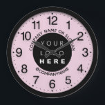 Company Logo Abstract Pink Pastel SPA Name Slogan Large Clock<br><div class="desc">Unique minimal and decorative 
Corresponds to actual fashion trend in home decor.
You can change the shape and colour of the hand.</div>