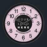 Company Logo Abstract Pink Pastel SPA Name Slogan Large Clock<br><div class="desc">Unique minimal and decorative 
Corresponds to actual fashion trend in home decor.
You can change the shape and colour of the hand.</div>