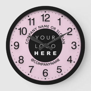 Company Logo Abstract Pink Pastel SPA Name Slogan Large Clock