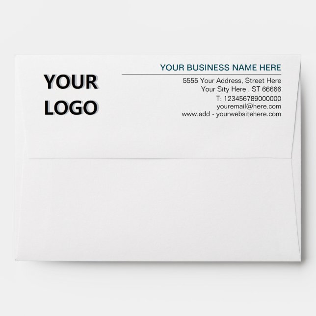 Company Logo Address Business Envelope Template (Back (Top Flap))