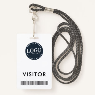 Company Logo and Business Barcode Visitor ID ID Badge