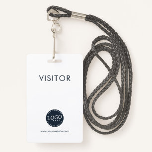 Company Logo and Business Website Address Visitor ID Badge