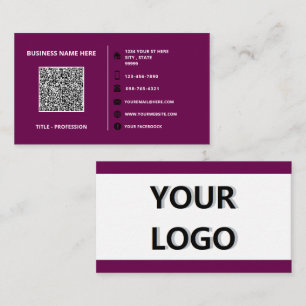 Company Logo and QR Code Business Card Template