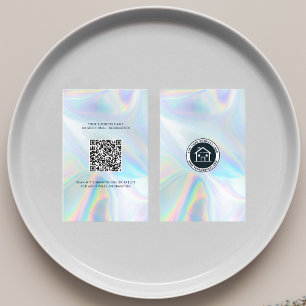 Company Logo and QR Code DIY Holographic Notary Business Card