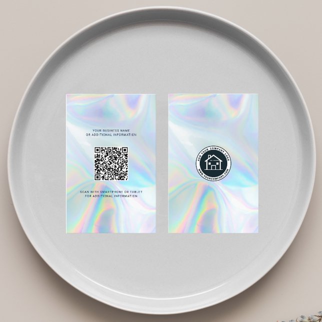 Company Logo and QR Code DIY Holographic Notary Business Card (Company Logo and QR Code DIY Holographic Notary Business Card)