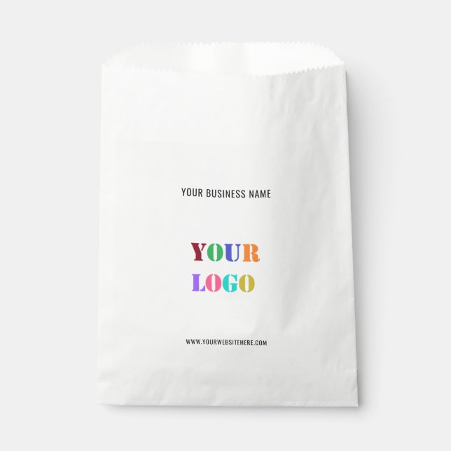 Company Logo and Text Business Favour Bag Template (Front)