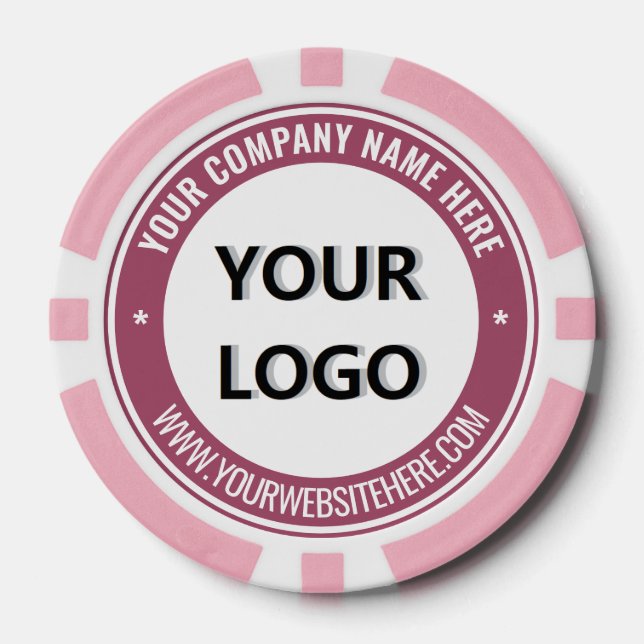 Company Logo and Text Business Poker Chips Example (Front)