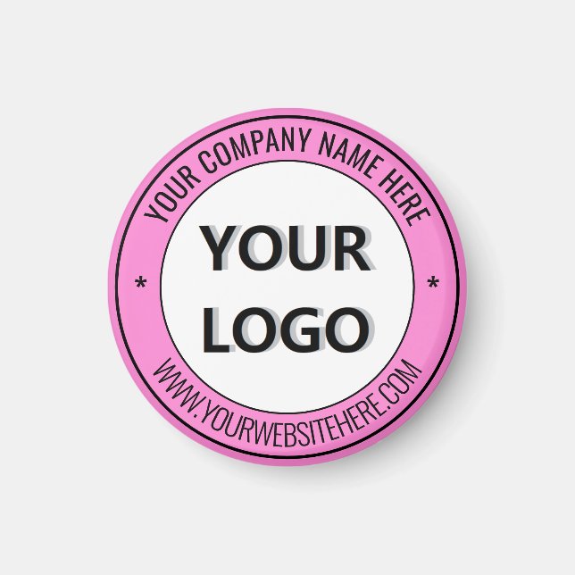 Company Logo and Text Business Promotional Magnet (Front)