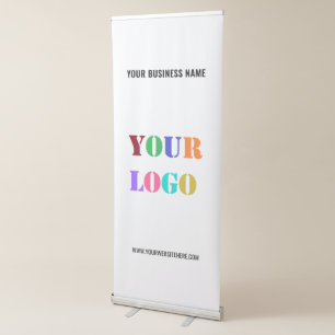Company Logo and Text Business Retractable Banner