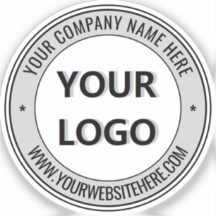 Company Logo and Text Business Sticker Template