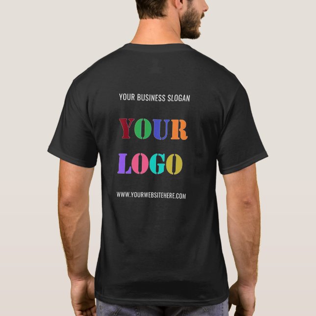 Company Logo and Text Business T-Shirt Example (Back)