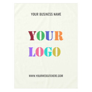 Company Logo and Text Business Tablecloth Template
