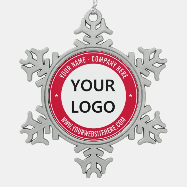 Company Logo and Text Christmas Ornament Template (Front)