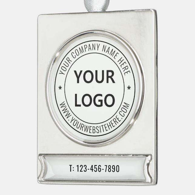 Company Logo and Text Christmas Ornament Template (Left)